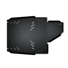 Skli-plate girkasse og fordelingskasse Mitsubishi Pajero '07- (stål 3 mm)