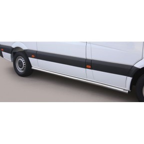 Side Protection Mercedes Sprinter 18+ SWB (With Inox Caps) Ø 63mm (black)
